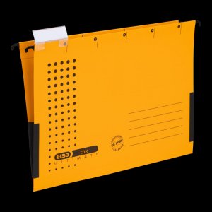 Dosar Suspendat Cu Burduf Elba Ultimate A4, Carton 240g/mp, Blue Angel, Capacitate 330 File, Porteticheta, Culoare Galben