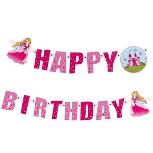 Ghirlanda Carton Happy Birthday 2m Princess Ghirlanda Carton Happy Birthday 2m Princess