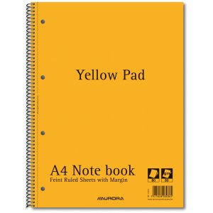 Caiet Cu Spirala, A4, 80 File - 80g/mp, 4 Perf., Coperti Carton, Aurora - Dictando - Hartie Galbena Caiet Cu Spirala, A4, 80 File - 80g/mp, 4 Perf., Coperti Carton, Aurora - Dictando - Hartie Galbena