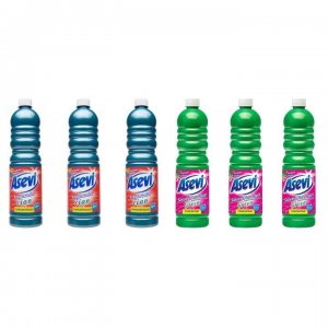Pachet Promo: 3x Solutie Pardoseli Asevi 1l Cian + 3x Solutie Pardoseli Asevi 1l Green