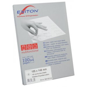 Etichete Albe Autoadezive 4/a4, 105 X 148 Mm, 100 Coli/top, Exiton
