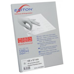 Etichete Albe Autoadezive 10/a4, 105 X 57 Mm, 100 Coli/top, Exiton Etichete Albe Autoadezive 10/a4, 105 X 57 Mm, 100 Coli/top, Exiton