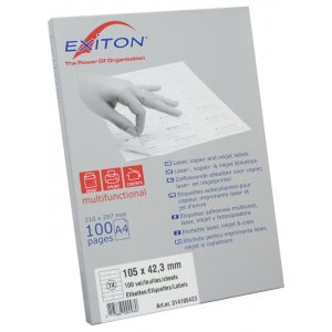 Etichete Albe Autoadezive 14/a4, 105 X 42,3 Mm, 100 Coli/top, Exiton Etichete Albe Autoadezive 14/a4, 105 X 42,3 Mm, 100 Coli/top, Exiton