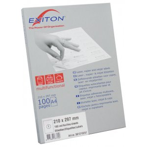 Etichete Color Autoadezive 16/a4, 105 X 37 Mm, 100 Coli/top, Exiton - Albastru