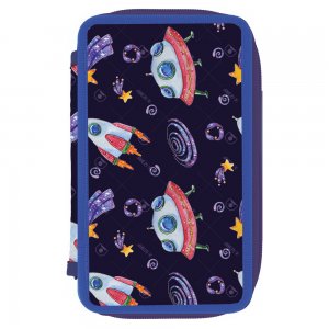 Penar Neechipat,2 Fermoare, Fermoar Mare, Interior Textil, Dimensiune 20 X 13 X 4.5 Cm, Motiv Space Penar Neechipat,2 Fermoare, Fermoar Mare, Interior Textil, Dimensiune 20 X 13 X 4.5 Cm, Motiv Space