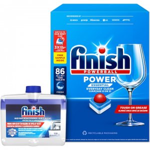 Pachet Promo: Finish Solutie Curatare Masina Vase Regular 250ml + Finish Essential, 86 Tablete, Capsule Pentru Masina De Spalat Vase Pachet Promo: Finish Solutie Curatare Masina Vase Regular 250ml + Finish Essential, 86 Tablete, Capsule Pentru Masina De Spalat Vase