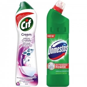 Pachet Promo: Domestos Pine 750 Ml + Cif Pink 500 Ml Pachet Promo: Domestos Pine 750 Ml + Cif Pink 500 Ml