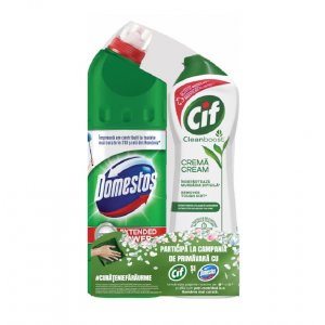 Pachet Promo: Domestos Pine 750 Ml + Cif Cream Original 500ml Pachet Promo: Domestos Pine 750 Ml + Cif Cream Original 500ml