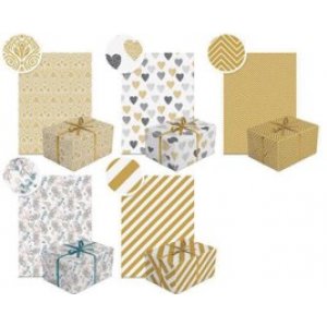 Hartie Decorativa, Pentru Impachetat, Dimensiune 200 X 70 Cm, Design Neutral  21, Motive Asortate