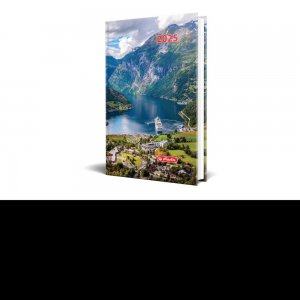 Agenda Datata A5, Motive, 352 Pagini, Coperta Buretata, Motiv Fjords 2025