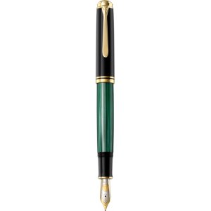 Stilou Souveran M1000 Ef,penita Aur 18k,accesorii Placate Cu Aur, Corp Negru-verde Stilou Souveran M1000 Ef,penita Aur 18k,accesorii Placate Cu Aur, Corp Negru-verde