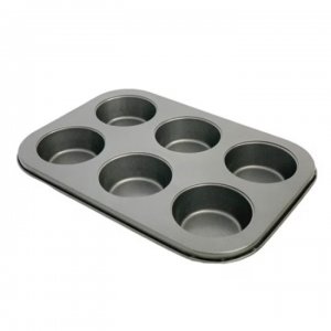 Tava din Teflon pentru Briose, 6 Forme, Dimensiune 27x19 cm Tava din Teflon pentru Briose, 6 Forme, Dimensiune 27x19 cm