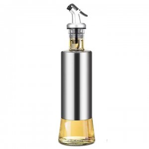 Oliviera Din Sticla Pentru Ulei Si Otet, Capacitate 300 Ml, Dimensiune 25,5x6,5 Cm, Culoare Argintie Oliviera Din Sticla Pentru Ulei Si Otet, Capacitate 300 Ml, Dimensiune 25,5x6,5 Cm, Culoare Argintie