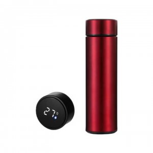 Termos Smart Cu Display Led Din Inox, 500 Ml, Dimensiune 6.5×6.5×23 Cm, Culoare Rosu