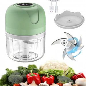 Mini Tocator Electric 250 Ml, Incarcare Usb, 3 Lame Din Inox, Pentru Usturoi, Fructe, Legume, Culoare Multicolora