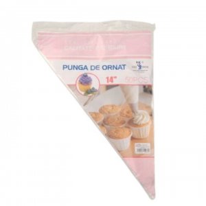 Pungi Pentru Ornat Prajituri Si Torturi Din Plastic, Dimensiune 33x25 Cm, 50 Buc/set