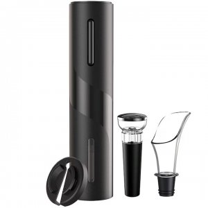 Set De 4 In 1 Tirbuson Electric, Taietor De Folie, Aerator De Vin, Dop, Culoare Negra Set De 4 In 1 Tirbuson Electric, Taietor De Folie, Aerator De Vin, Dop, Culoare Negra
