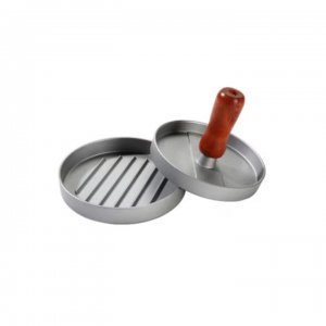Presa Pentru Burger Din Aluminiu Cu Invelis Antiaderent, Maner Din Lemn, Diametru 12 Cm