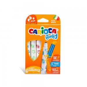 Set 6 Carioci Carioca Baby, Non-Toxice, Set, 6 Culori, Set de Carioci, Carioci la Set, Carioci 6 Culori, Carioci Colorate, Carioci Baby, Carioci Non-Toxice, Carioci pentru Copii, Mini Carioci, Carioci Multicolore, Carioci pentru Desen