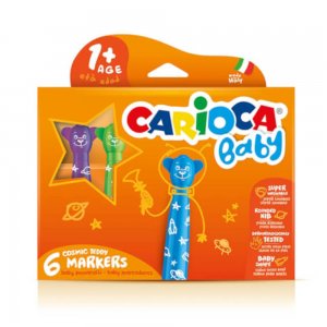 Set 6 Carioci Carioca Baby Teddy Markers, Non-Toxice, Set, 6 Culori, Set de Carioci, Carioci la Set, Carioci 6 Culori, Carioci Colorate, Carioci Baby, Carioci Non-Toxice, Carioci pentru Copii, Carioci Multicolore, Carioci pentru Desen