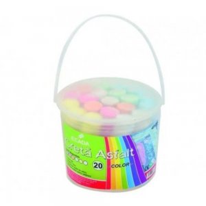 Set 20 Bucati Creta Rotunda Colorata Ecada, Ambalare Tip Galeata, Creta Colorata, Creta Baton, Set Creta Colorata, Creta Asfalt, Creta pentru Desene Asfalt, Creta pentru Scoala, Set Crete, Crete Colorate, Creta Color Rotunda