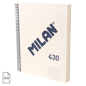 Caiet a4 120 file ar spira milan albastru