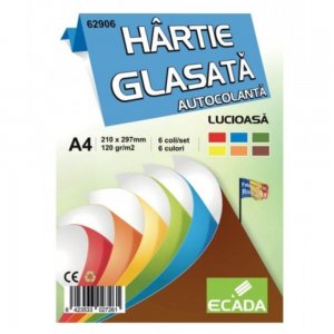 Hartie Glasata Autocolanta Lucioasa A4 Ecada, 6 Coli/Top, 120 g/m², 6 Culori, Hartie Glasata Autocolanta, Hartie Glasata, Hartie Autocolanta, Hartie Glasata Lucioasa, Hartie Glasata Colorata, Hartie Autocolanta Colorata, Rechizite Scolare Hartie Glasata Autocolanta Lucioasa A4 Ecada, 6 Coli/Top, 120 g/m², 6 Culori, Hartie Glasata Autocolanta, Hartie Glasata, Hartie Autocolanta, Hartie Glasata Lucioasa, Hartie Glasata Colorata, Hartie Autocolanta Colorata, Rechizite Scolare