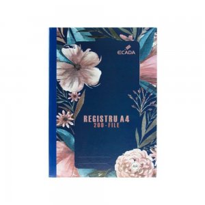 Registru Cartonat Ecada, A4, 200 File, Dictando, Legatura Cusuta, 60 g/mÂ², Registru Coperta Carton, Registru Foi Cusute, Caiet Registru A4 cu Linii, Registre Cartonate Liniate, Registre Legaturi Cusute, Registru Coperta Cartonata