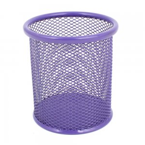 Suport Birou Cilindric ECADA, 9x10 cm, Plasa Metalica, Mov, Suport pentru Pixuri, Suport pentru Pensule, Suport pentru Creioane, Suport pentru Markere, Suport Pixuri Birou, Organizator Pixuri, Suport Instrumente de Scris Birou