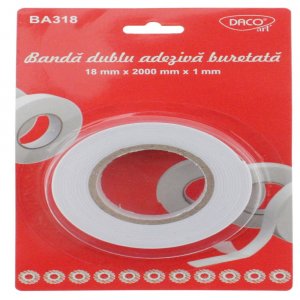 Banda Adeziva Buretata Dubla 18/2 Daco Ba318 Banda Adeziva Buretata Dubla 18/2 Daco Ba318