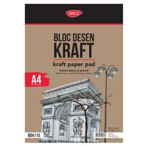 Bloc a4 hartie craft 115g 50 file daco bd4115 Bloc a4 hartie craft 115g 50 file daco bd4115