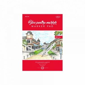 Bloc de Desen A4 pentru Marker DACO, 24 File, 130 g/mÂ², Hartie Lucioasa, Bloc Spiralat, Bloc pentru Desen, Bloc pentru Marker, Bloc Marker, Bloc A4, Bloc Desen Marker, Marker Layout, Bloc de Desen, Materiale Arta