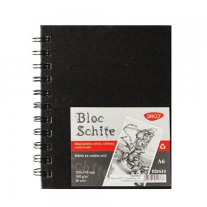 Bloc A6 Daco, pentru Schite, 80 File, 100 g/mÂ², Hartie Alba, Bloc Schite DACO, Bloc Schite A6, Bloc Schite, Bloc Schite Foi Albe, Bloc Schita Alba, Bloc de Desen, Materiale Arta