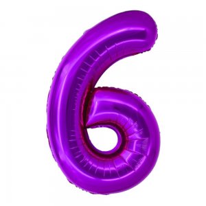 Balon Folie Cifra 6 Roz Daco, 100 cm Balon Folie Cifra 6 Roz Daco, 100 cm