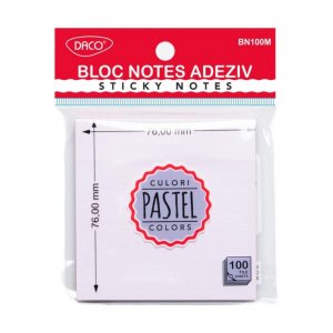 Bloc Notes Adeziv Mov Pastel Daco, Dimensiune 76x76 mm, 100 File Bloc Notes Adeziv Mov Pastel Daco, Dimensiune 76x76 mm, 100 File