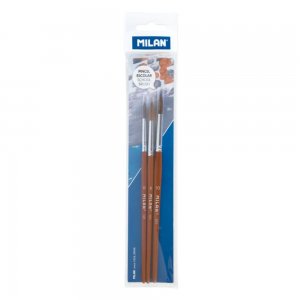 Set 3 Pensule Milan, Pentru Pictura Seria 101, Nr. 6,8 si 10