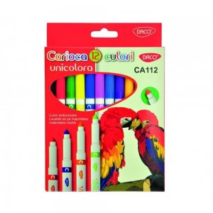 Set 12 Carioci Multicolore DACO, Carioci Colorate, Carioci Multicolore, Set Carioci Multicolore DACO, Carioci Lavabile, Marker Colorat, Markere Colorate, Carioci DACO Colorate, Set Carioci DACO Colorate, Instrumente de Scris
