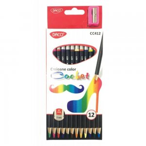 Set 12 Creioane Color DACO Cochet, Corp din Lemn Rotund, 12 Culori Diferite si Ascutitoare Inclusa, Set Creioane Colorate, Creioane Colorate, Creioane pentru Desen, Creioane Colorate pentru Scolari, Creioane Colorate din Lemn, Rechizite Scolare Set 12 Creioane Color DACO Cochet, Corp din Lemn Rotund, 12 Culori Diferite si Ascutitoare Inclusa, Set Creioane Colorate, Creioane Colorate, Creioane pentru Desen, Creioane Colorate pentru Scolari, Creioane Colorate din Lemn, Rechizite Scolare