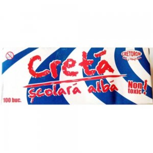 Set 100 Buc Creta Scolara Cretorom, Culoare Alb Set 100 Buc Creta Scolara Cretorom, Culoare Alb