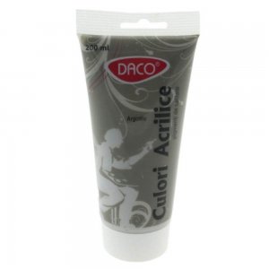 Vopsea Acrilica Argintie DACO, 200 ml, Tempera Acrilica, Culori Acrilice, Vopsea Acrilica, Vopsele Acrilice, Tempera Acril, Vopsea Argintie Acril, Acrilica Auriu, Acril Culoare Argintie, Culori pentru Pictat, Culori Pictura,  Culoare Acril