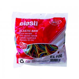 Set Elastice pentru Bani Daco, 100 g, Multicolor, Cauciuc Natural, Diametru 50 mm, Elastice, Elastice Bani, Set Elastice Bani, Set Elastice, Elastice Bani Multicolore, Elastice Bani 100g