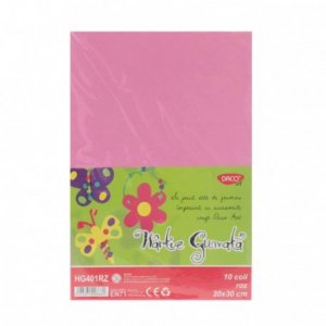 Hartie Gumata DACO, 20x30 cm, 10 Coli/Top, Roz, Hartie Gumata, Hartie Gumata pentru Scoala, Hartie Gumata Roz, Coala Gumata, Coala Gumata Roz, Hartie Decorativa, Rechizite Scolare