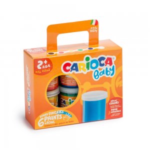 Set Acuarele Finger Carioca, 6 Tuburi, 80 ml/Tub, Set Culori Acuarele, Acuarele Carioca, Acuarele pentru Scoala, Acuarele Copii, Acuarele Tempera, Culori Tempera, Acuarele Pictura, Acuarele Tub, Acuarele la Tub, Set de Acuarele
