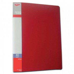 Mapa Plastic A4 cu 40 Folii DACO, Culoare Rosie, Mapa cu Folii, Mape din Plastic cu Folii, Mapa pentru Documente, Mapa Documente Plastic, Mape Arhivare, Dosare Documente, Dosar Arhivare, Dosare Plastic