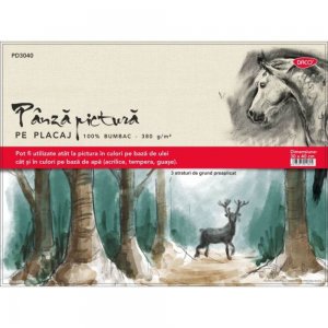 Panza Pictura pe Placaj DACO, 30x40 cm,  280 g/mÂ², 3 Straturi de Grund Preaplicat, Panza pentru Pictura, Panza pe Placaj Bumbac, Placaj Lemn cu Panza, Placaj cu Panza Bumbac, Panza pe Placaj Lemn, Materiale pentru Pictura, Panza Daco