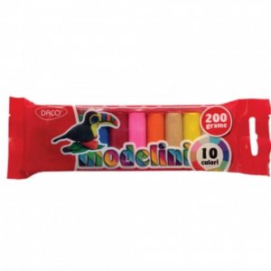 Plastilina Modelini Daco, 200 g, 10 Culori, Plastilina Colorata, Batoane de Plastilina, Plastilina pentru Copii, Plastilina Modelatoare, Plastiline pentru Gradinita si Scoala, Set Plastilina