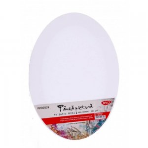 Panza Pictura pe Sasiu Oval DACO, 25x35 cm, 280 g/mÂ², 3 Straturi de Grund Preaplicat, Panza Pictura, Panza pe Sasiu Oval Panza pe Sasiu Bumbac, Sasiu cu Panza, Sasiu cu Panza Bumbac, Panza pe Sasiu Lemn, Materiale Pictura, Panza Ovala Pictura