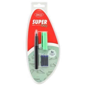 Stilou DACO Plastic, Penita Iridium Tip F, Negru/Verde, Cerneala Standard, Stilouri cu Penita F, Stilouri Office, Stilouri Elegante, Stilouri cu Cerneala Standard, Rechizite, Accesorii pentru Scris, Instrumente de Scris