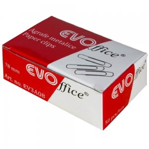 Agrafe Metalice Ondulate EVOffice 78mm, 50 Buc/Bax - Clipsuri Hartie Agrafe Metalice Ondulate EVOffice 78mm, 50 Buc/Bax - Clipsuri Hartie
