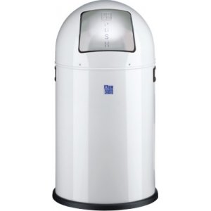 Cos Metalic Cu Capac Bombat, Forma Rotunda, 20 Litri, Alco - Alb